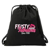 Feisty And Fabulous Since 1945 80th Birthday Drawstring Bag