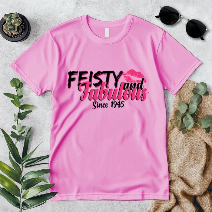 Feisty And Fabulous Since 1945 80th Birthday Premium T-Shirt