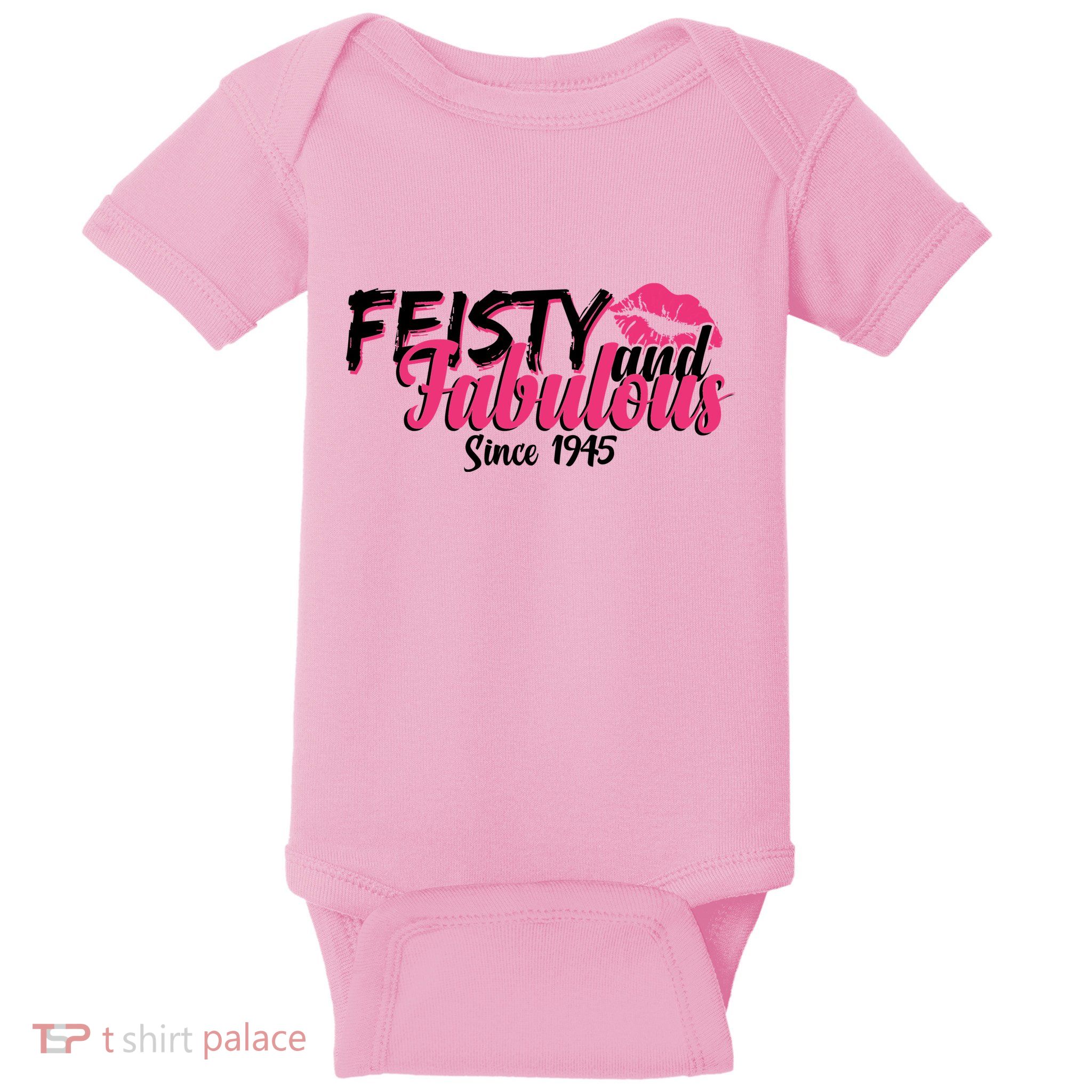 Feisty And Fabulous Since 1945 80th Birthday Baby Bodysuit