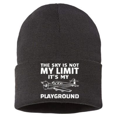 Funny Airplane For Aviation Pilot Airplane Lovers Sustainable Knit Beanie