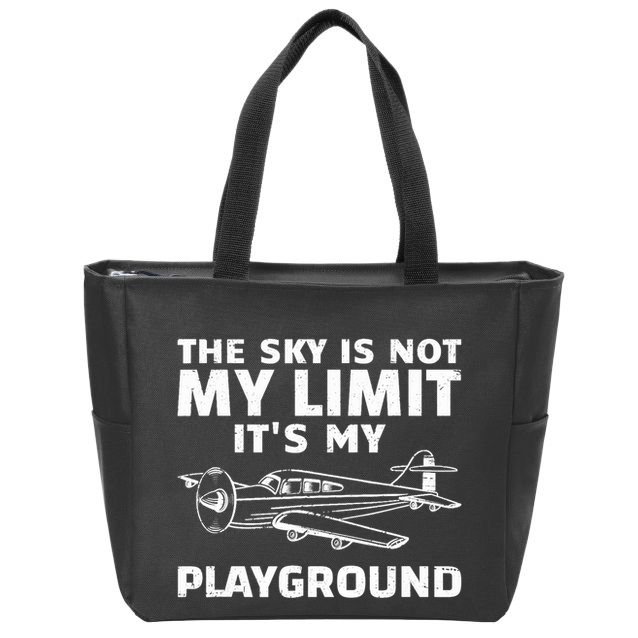Funny Airplane For Aviation Pilot Airplane Lovers Zip Tote Bag