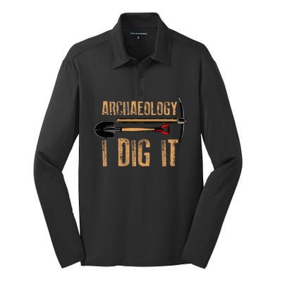 Funny Archaeology For Women Artifact Archaeologist Silk Touch Performance Long Sleeve Polo