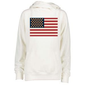 Funny American Flag Cheeseburgers 4th Of July Patrioticic Great Gift Womens Funnel Neck Pullover Hood