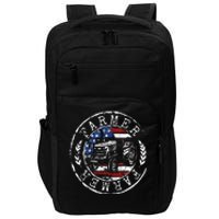 Farmer American Flag Farming Gift Usa Patriotic Stamp Style Impact Tech Backpack