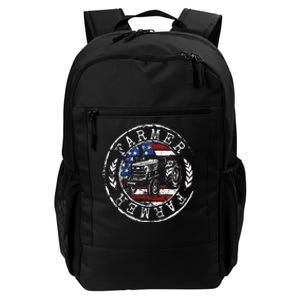 Farmer American Flag Farming Gift Usa Patriotic Stamp Style Daily Commute Backpack