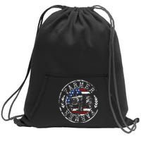 Farmer American Flag Farming Gift Usa Patriotic Stamp Style Sweatshirt Cinch Pack Bag