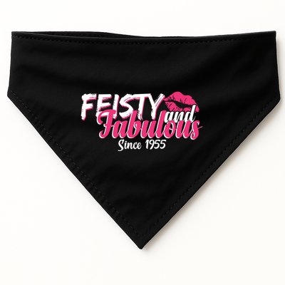 Feisty And Fabulous Since 1955 70th Birthday USA-Made Doggie Bandana