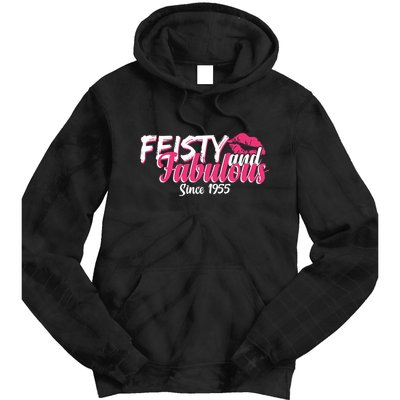 Feisty And Fabulous Since 1955 70th Birthday Tie Dye Hoodie