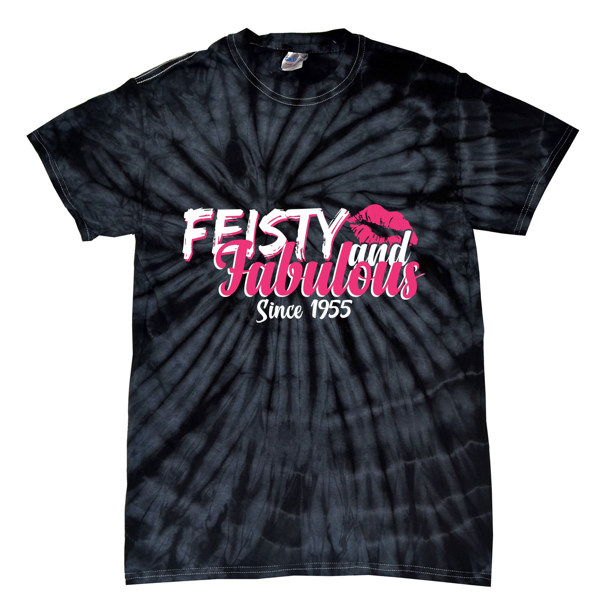Feisty And Fabulous Since 1955 70th Birthday Tie-Dye T-Shirt