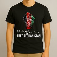 Free Afghanistan Fist Arabic Writing T-Shirt