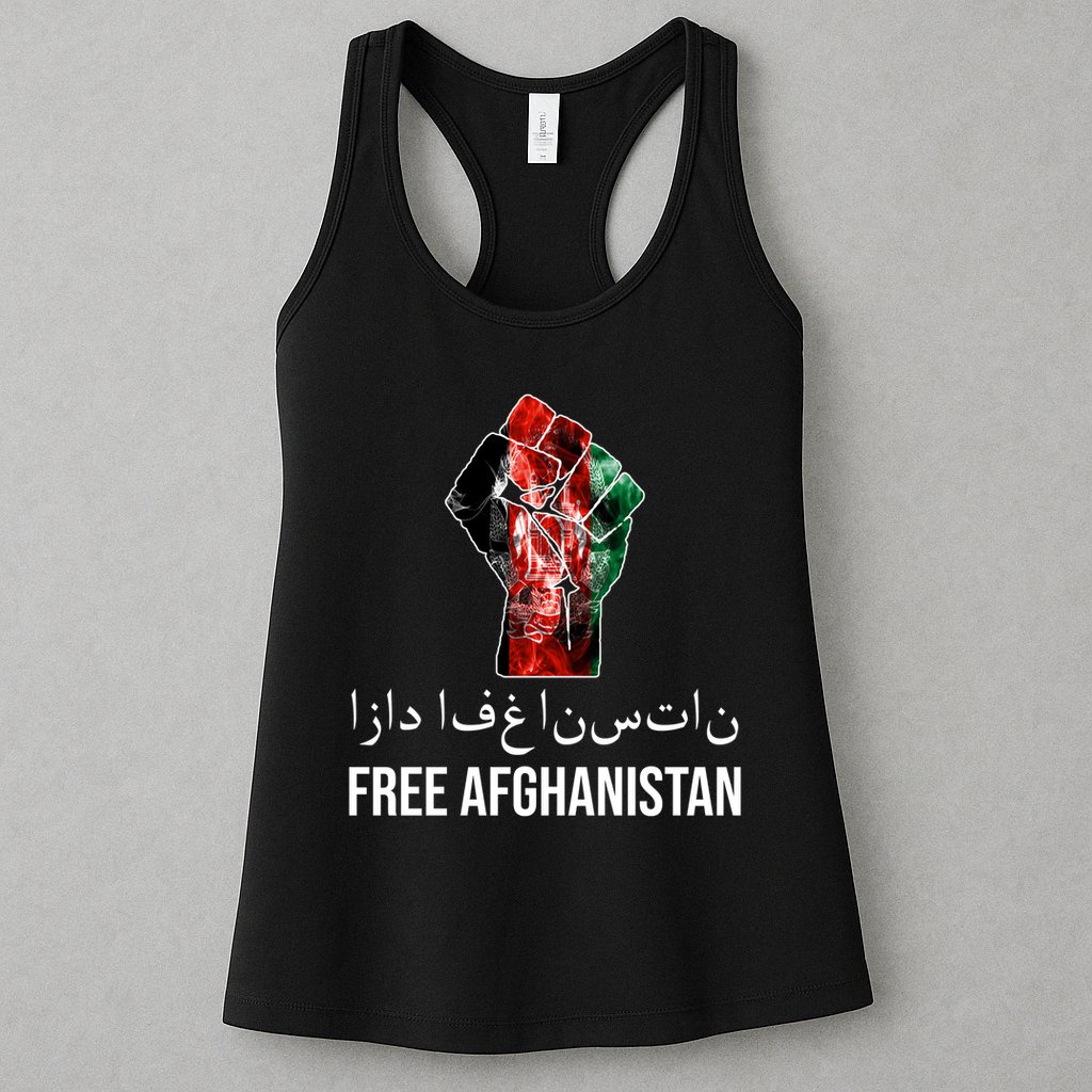 Free Afghanistan Fist Arabic Writing Womens Tank Top