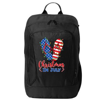 Funny American Flag Flip Flops Xmas Lights Christmas In July Tank Top City Backpack