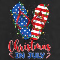 Funny American Flag Flip Flops Xmas Lights Christmas In July Tank Top Adult Drive Performance Visor