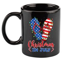 Funny American Flag Flip Flops Xmas Lights Christmas In July Tank Top 11oz C Handle Ceramic Mug