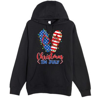 Funny American Flag Flip Flops Xmas Lights Christmas In July Tank Top Premium Pullover Hoodie