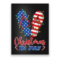 Funny American Flag Flip Flops Xmas Lights Christmas In July Tank Top Poster