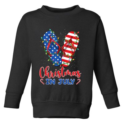 Funny American Flag Flip Flops Xmas Lights Christmas In July Tank Top Toddler Sweatshirt