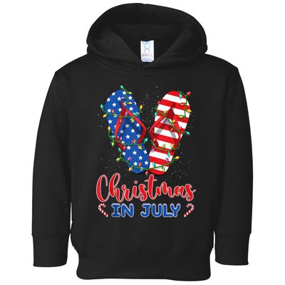 Funny American Flag Flip Flops Xmas Lights Christmas In July Tank Top Toddler Hoodie