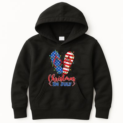 Funny American Flag Flip Flops Xmas Lights Christmas In July Tank Top Kids Hoodie