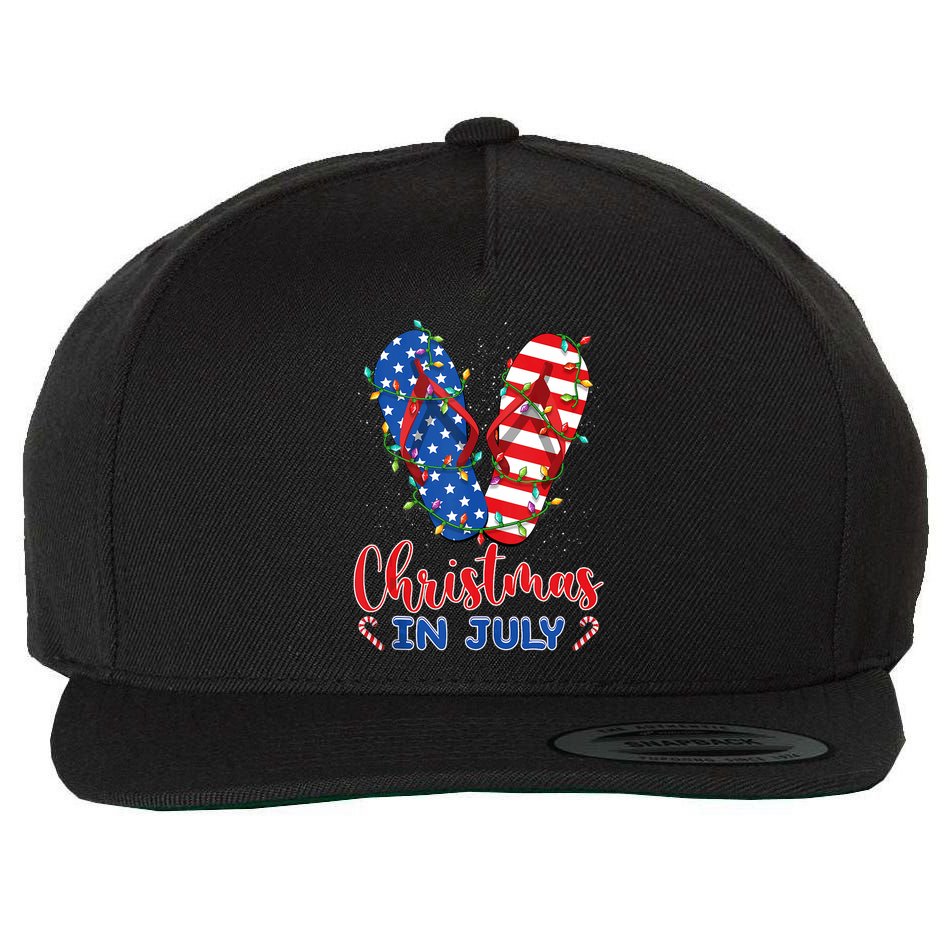Funny American Flag Flip Flops Xmas Lights Christmas In July Tank Top Wool Snapback Cap