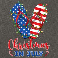 Funny American Flag Flip Flops Xmas Lights Christmas In July Tank Top Cotton Canvas Backpack