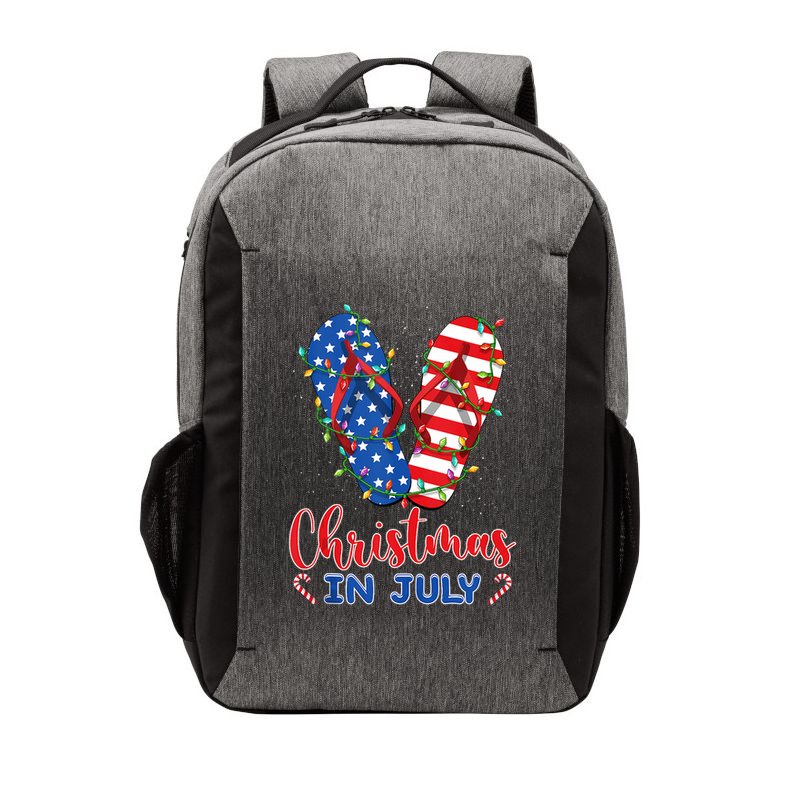 Funny American Flag Flip Flops Xmas Lights Christmas In July Tank Top Vector Backpack