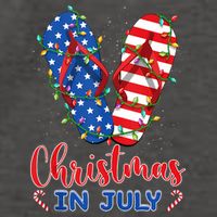 Funny American Flag Flip Flops Xmas Lights Christmas In July Tank Top Vector Backpack