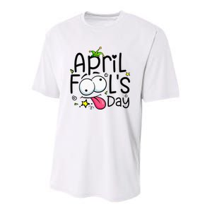 Funny April Fools Day 1st April Jokes Happy April Fools Day Youth Performance Sprint T-Shirt