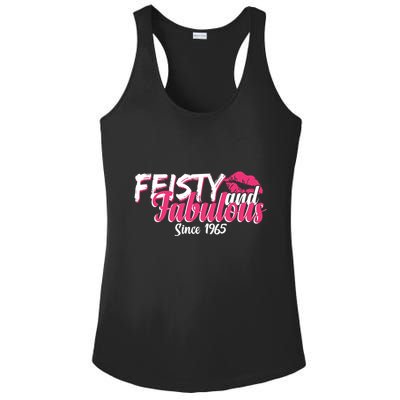 Feisty And Fabulous Since 1965 60th Birthday Ladies PosiCharge Competitor Racerback Tank