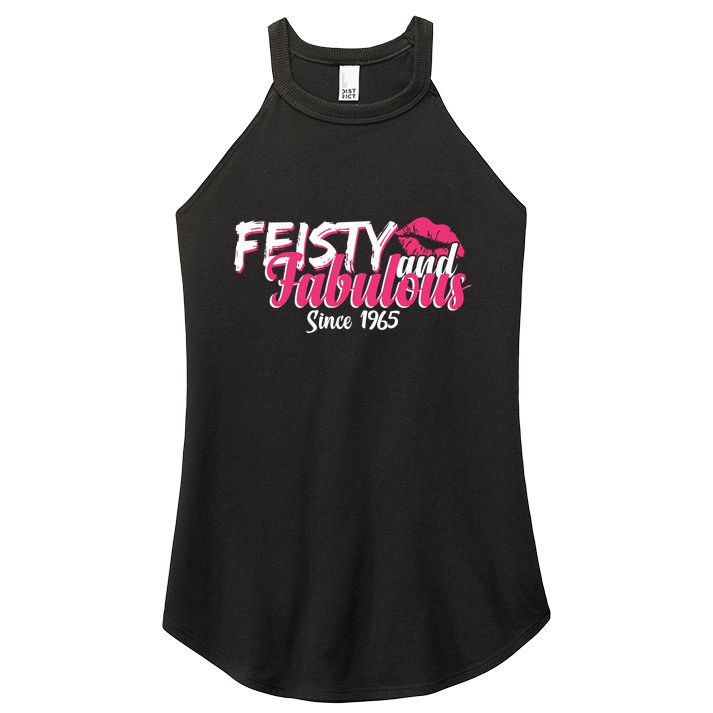 Feisty And Fabulous Since 1965 60th Birthday Women's Perfect Tri Rocker Tank