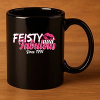 Feisty And Fabulous Since 1975 50th Birthday 11oz C Handle Ceramic Mug