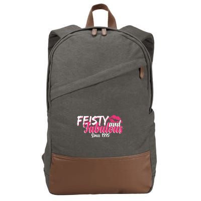 Feisty And Fabulous Since 1975 50th Birthday Cotton Canvas Backpack