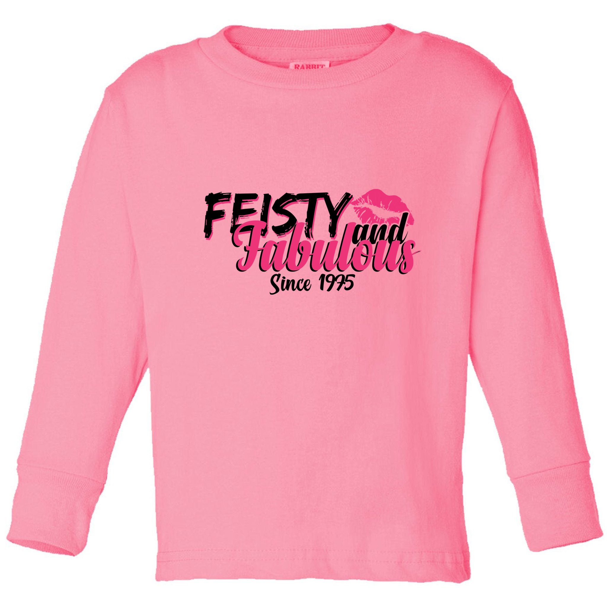 Feisty And Fabulous Since 1975 50th Birthday Toddler Long Sleeve Shirt