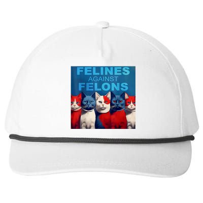 Felines Against Felons Showcasing Your Witty Side And Trendy Vibes Snapback Five-Panel Rope Hat