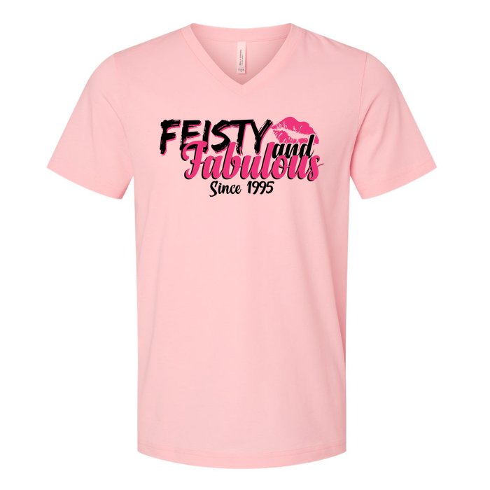 Feisty And Fabulous Since 1995 30th Birthday V-Neck T-Shirt