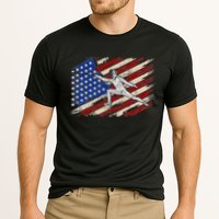 Fencing American Flag Fencer USA Foil Epee Saber Patriotic Cooling Performance Crew T-Shirt