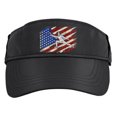 Fencing American Flag Fencer USA Foil Epee Saber Patriotic Adult Drive Performance Visor