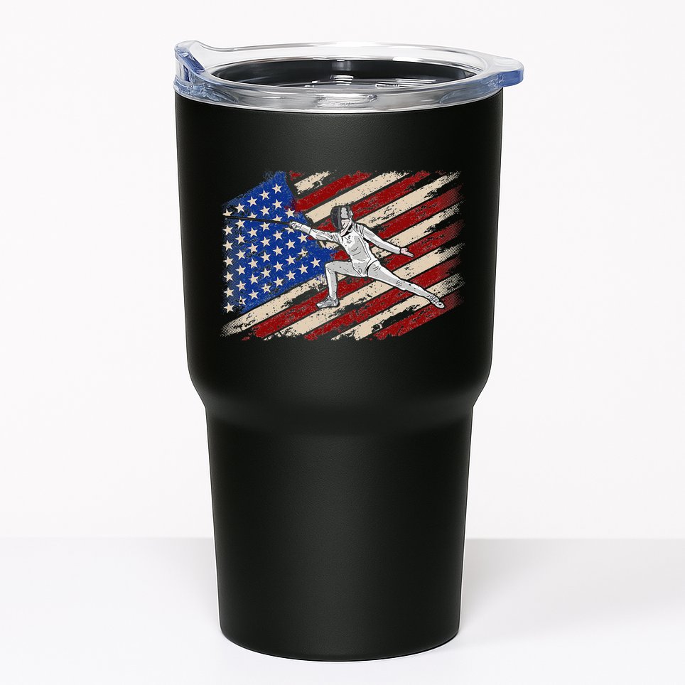 Fencing American Flag Fencer USA Foil Epee Saber Patriotic Tumbler