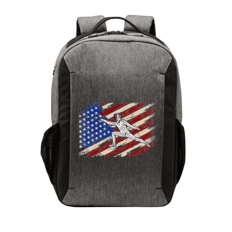 Fencing American Flag Fencer USA Foil Epee Saber Patriotic Vector Backpack