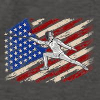 Fencing American Flag Fencer USA Foil Epee Saber Patriotic Vector Backpack
