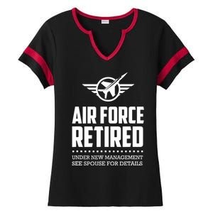 Funny Air Force Retired | Military Veteran Ladies Halftime Notch Neck Tee