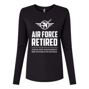 Funny Air Force Retired | Military Veteran Womens Cotton Relaxed Long Sleeve T-Shirt