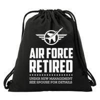 Funny Air Force Retired | Military Veteran Drawstring Bag