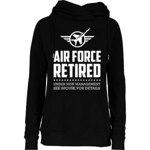 Funny Air Force Retired | Military Veteran Womens Funnel Neck Pullover Hood