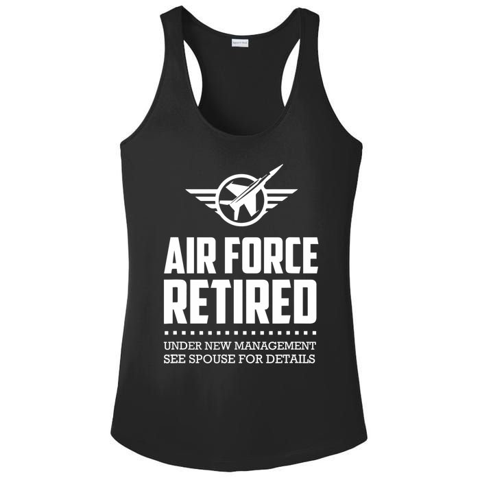 Funny Air Force Retired | Military Veteran Ladies PosiCharge Competitor Racerback Tank