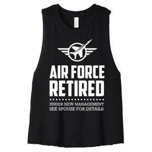 Funny Air Force Retired | Military Veteran Women's Racerback Cropped Tank