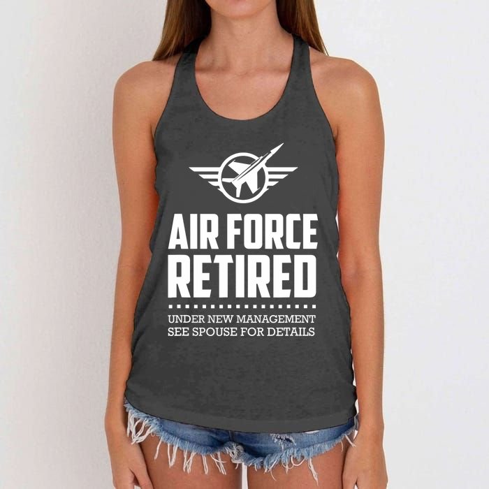 Funny Air Force Retired | Military Veteran Women's Knotted Racerback Tank