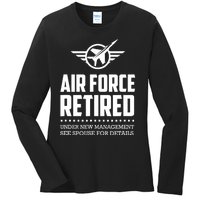 Funny Air Force Retired | Military Veteran Ladies Long Sleeve Shirt