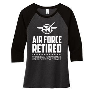 Funny Air Force Retired | Military Veteran Women's Tri-Blend 3/4-Sleeve Raglan Shirt