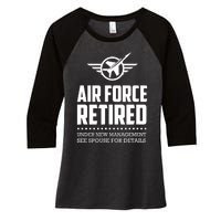 Funny Air Force Retired | Military Veteran Women's Tri-Blend 3/4-Sleeve Raglan Shirt